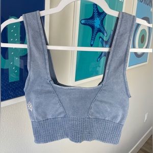 Never worn ** XS/S Free People Good Karma Square Neck Top in Clear Breeze